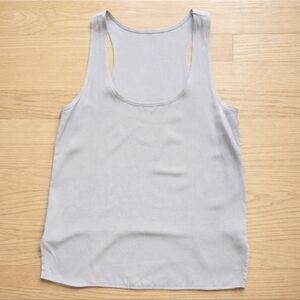 100 Silk Tank Top Dusty Lavender Gray Small Vintage